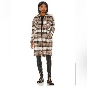 Revolve blank nyc long fleece plaid shacket cozy fall